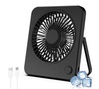Mini Ventilatore da Tavolo, Alimentato Tramite USB (NO Batteria) con 3 Velocità Angolo Regolabile silenzioso Forte, Portatile Piccolo Ventilatore da Viaggio per Casa, Camera da Letto, Ufficio - Nero
