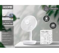 Mini ventilatore da tavolo oscillante portatile HM-8278W ricaricabile 4 velocità [EEK: A+++]