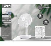 Mini ventilatore da tavolo oscillante portatile HM-8278W ricaricabile 4 velocità [EEK: A+++]
