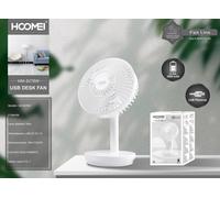 Mini ventilatore da tavolo oscillante portatile HM-8278W ricaricabile 4 velocità [EEK: A+++]