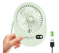 Mini Ventilatore da Tavolo, Portatile USB Ventilatore da Scrivania Silenzioso con 6 Potenti Velocità,Ricaricabile Ventilatore ad Angolo Regolabile,Piccolo Ventilatore per Ufficio/Campeggio (Verde)