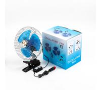 MINI VENTILATORE OSCILLANTE PORTATILE PINZA VIAGGIO AUTO CAMPER CAMION 12/24V