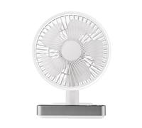 Mini Ventilatore Oscillante Ricaricabile USB Da Scrivania Portatile Silenzioso A 4 Velocità Vento Forte(White)