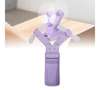Mini Ventilatore Piega Ricaricabile con Doppia Testa, 3 VelocitÃ , Viola, Portatile USB