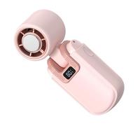 Mini ventilatore pieghevole | ABS 4,9 × 4,2 × 12,2 cm 159 g 2400 mAh Tipo-C Display digitale ricaricabile a 180 ° regolabile silenzioso dispositivo di raffreddamento personale a 5 velocità | Scrivania