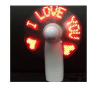 Mini ventilatore portatile a LED con personaggi lampeggianti "I Love You", ricaricabile tramite USB, a tre velocità, ventilatore da tavolo e da scrivania, ventaglio creativo per regali estivi per