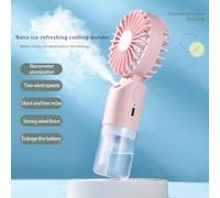 Mini ventilatore portatile a nebulizzazione, ventilatore elettrico portatile, regolabile su 2 velocità, batteria da 500mAh, ventilatore da tavolo per l'estate, umidificante e rinfrescante, adatto per 
