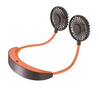 Mini Ventilatore Portatile Appeso al Collo, Ventilatore Portatile Mini Ventilatore USB Ventilatore Personale a Mano Libera Appeso al Collo Sport-Arancione (Arancione)