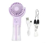 Mini ventilatore portatile da appendere al collo con ricarica USB e funzione spray, perfetto per rimanere freschi durante le attività estive (viola)