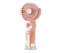 Mini ventilatore portatile da collo con nebulizzatore d'acqua, ricaricabile tramite USB, dispositivo di raffreddamento personale, lungo tempo di lavoro, per uso interno ed esterno (rosa)