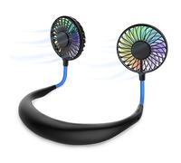 Mini ventilatore portatile da collo, mani libere, ricaricabile tramite USB, con fascia da collo, ventilatore per collana, ventilatore con doppia testa del vento, impostazioni a 3 velocità, per viaggi,