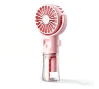 Mini ventilatore portatile, nebulizzatore, ricaricabile tramite USB, ventilatore tascabile con 4 velocità regolabili e nebbia d'acqua, ventilatore portatile silenzioso per casa, ufficio, viaggi (rosa)