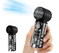 Mini ventilatore portatile portatile - 11,9 cm piccolo ventilatore ricaricabile con flusso d'aria turbo, 3000 mAh, ventilatore portatile per viaggi all'aperto, 199 velocità, display LED, torcia