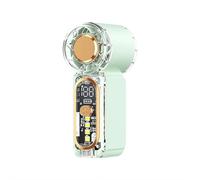 Mini ventilatore portatile portatile, ricaricabile tramite USB C, 22000 giri/min, con display a LED, motore turbo brushless a 100 velocità e luce SOS, per viaggi, concerti all'aperto, sport (verde)