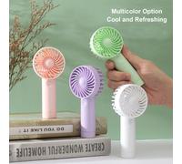 Mini ventilatore portatile ricaricabile, batteria da 500mAh, 3 velocità del vento regolabili, adatto per spiaggia, viaggio, trucco, ufficio, attività all'aperto, essenziale per l'estate Bianco,verde,r