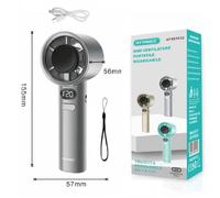 Mini Ventilatore Portatile Ricaricabile USB Velocità Regolabile Display Digitale [EEK: A+]