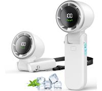 Mini Ventilatore Portatile, Turbo Ventilatore Portatile Pieghevole con Batteria da 5000mAh, Ventilatore a Mano Personale a 100 ingranaggi, Mini Ventilatori Tascabili per Viaggi e Campeggio all'aperto