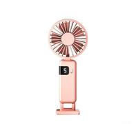 Mini ventilatore portatile USB, pieghevole, portatile, da appendere al collo, con 5 impostazioni di velocità regolabili e batteria ricaricabile, per esterni, studio, viaggi (per rosa)