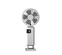 Mini ventilatore portatile USB, pieghevole, portatile, da appendere al collo, con 5 impostazioni di velocità regolabili e batteria ricaricabile, per esterni, per studiare, viaggiare (bianco)