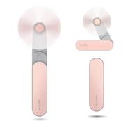 Mini ventilatore portatile, ventilatore a mano 3 in 1, portatile ricaricabile tramite USB, ventola a batteria, 14-21 ore di lavoro, con power bank, funzione torcia per donne, viaggi, all'aperto (rosa)