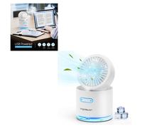 MINI VENTILATORE DA TAVOLO CON NEBULIZZATORE 10W - BIANCO - 3 VELOCITA' - MISURA