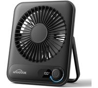 Mini ventilatore USB silenzioso 100 velocità batteria 2000mAh display LED por...