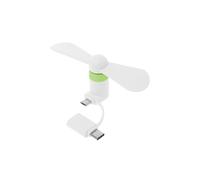 Mini ventola di raffreddamento 2 in 1 tipo C Micro USB compatibile con Samsung, Xiaomi, Huawei e HTC, colore bianco.