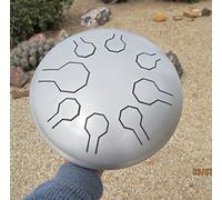 Mini-Vibe in acciaio inox - Naturale - 10 "(25,5 cm) - 8 note in scala "Freya" - Paletta in acciaio/Tamburo lingua in acciaio