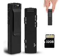 Mini videocamera per il corpo con registrazione audio e video, videocamera per il corpo della polizia 1080P, portatile piccola e portatile, con clip per il trasporto con scheda 32G, visione notturna