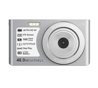 Mini Videocamere Digitali 4K Con Messa A Fuoco Automatica For La Fotografia Videocamera Vlog Compatta Registratore Fotografico Portatile Da 48 MP Casa Scatta Nitida Fluida(32G SD Card,White)