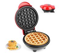 Mini Waffle Iron,Tostapane Piastra,Belgian Waffle Machine ø 10cm, 220V|350W Piccolo Waffle Iron Classico, Riscaldamento Doppio Lato, Bolla Waffle Iron Una Persona, Compatto, Adatto per Tours
