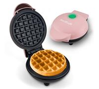 Mini Waffle Maker di StarBlue Rosa - Macchina classica antiaderente per waffle e panini,formato rotondo individuale,elettrodomestico da cucina portatile,220-240V,50/60Hz,350W,Spina UK,adattatore UE