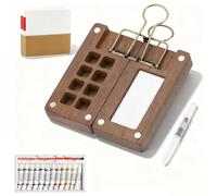 Mini Watercolor Travel Kit with 8/15 Hole Wooden Pocket Palette, 12 Colors, Water Brush Pen & 3.1" Sketchbook (58 Sheets) - Compact Painting Set for Beginners, Urban Sketching & Plein Air(8Hole)