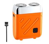 Mini Wet Dry Electric Shaver, 360° Rotation Dual Head Waterproof Electric Razor, Portable Men Detachable Ring Arc Blade Rechargeable Shaver for Travel Home Use Without Leaving Residue