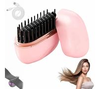 Mini Wireless Hair Straightener,mini Straightener Wireless,Portable Straightening Brush,spazzola Lisciante Per Capelli Senza Fili,Multifunctional Negative Ion HairStraightener Styling Comb-B