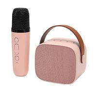 Mini Wireless Karaoke Machine Set di altoparlanti portatili con 2 microfoni wireless Supporto Bluetooth Aux USB Memory Card per feste domestiche Viaggi KTV Girls Presents (Rosa)