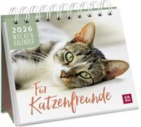 Mini-Wochenkalender 2026: Für Katzenfreunde: Tischkalender zum Aufstellen mit W