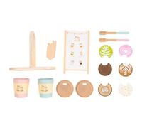 Mini Wooden Coffee, Pretend Play Toy, 12 Piece Cup with Spoon Accessory, Durable Hardwood Material, Kids Toy with Realistic Design, Play Set for Birthday and Christmas Kids Pretend Coffee
