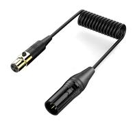 Mini XLR Female to XLR Male Audio Mixer Mini Microphone Coiled Audio Cable, Leng