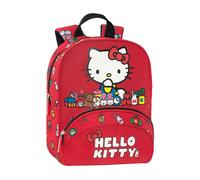 HELLO KITTY - Zainetto Bambina Ufficiale Hello Kitty, Zaino Asilo e Tempo Libero con Ampio Spazio Principale, Tasca Frontale e Interna, Chiusura a Zip, Spallacci Imbottiti, 23x30hx10 cm