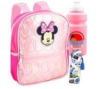 Mini zaino per ragazze con Minnie Mouse da 25,4 cm, mini zaino, bottiglia d'acqua e segnalibro, zaino Minnie Mouse per bambine, Disney Mini zaino Minnie Mouse, Minnie Mouse Backpack Small, Mini zaino