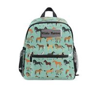 Mini zaino personalizzato per bambini per ragazze e ragazzi con cavallo cartone animato personalizzato zaino per bambini zaino scuola animale con nome/testo del bambino, Multi