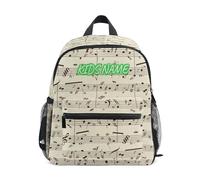 Mini zaino personalizzato per bambini per ragazze e ragazzi con note musicali vintage a doghe personalizzate zaino per bambini zaino musicale con nome/testo per bambini, Multi