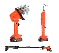 Mini zappa elettrica da giardino rotavator coltivatore del suolo con 2 batterie e palo telescopico palmare timone diserbo macchina per la preparazione del terreno erba di taglio