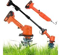 Mini zappa elettrica da scavo, micro timone manuale diserbo macchina, zappa da giardino 2 in 1 e rotavator elettrico, larghezza di lavorazione 10 cm, profondità di lavoro 10 cm