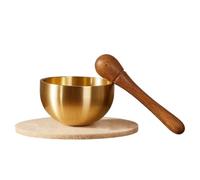 Mini Zen Bell - Singing Bowl Calming Chimes Stress Reduction Sculpture | Brass Mini Singing Bowl for Yoga Room Bath Home Desk Table Altar Prayer Mindfulness Relaxation