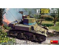 MINIART 1/35 KIT MILITARE CARRO ARMATO M3 STUART DIESEL EARLY PROD.KIT MODELLINO