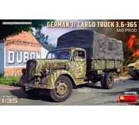 MINIART 1/35 KIT MILITARE GERMAN 3T CARGO CAMION 3,6 36S MID PROD MODELLINO