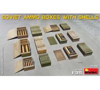 MINIART 1/35 KIT MODELLISMO DIORAMI MILITARE SOVIET AMMO BOXES W/SHELLS AUTO