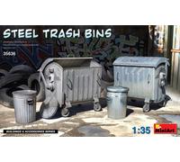 MINIART 1/35 KIT MODELLISMO DIORAMI STEEL TRASH BINS MODELLINO AUTO STATICO